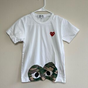Comme des Garcons Play Camo Printed Half Heart T Shirt Small Kids Unisex